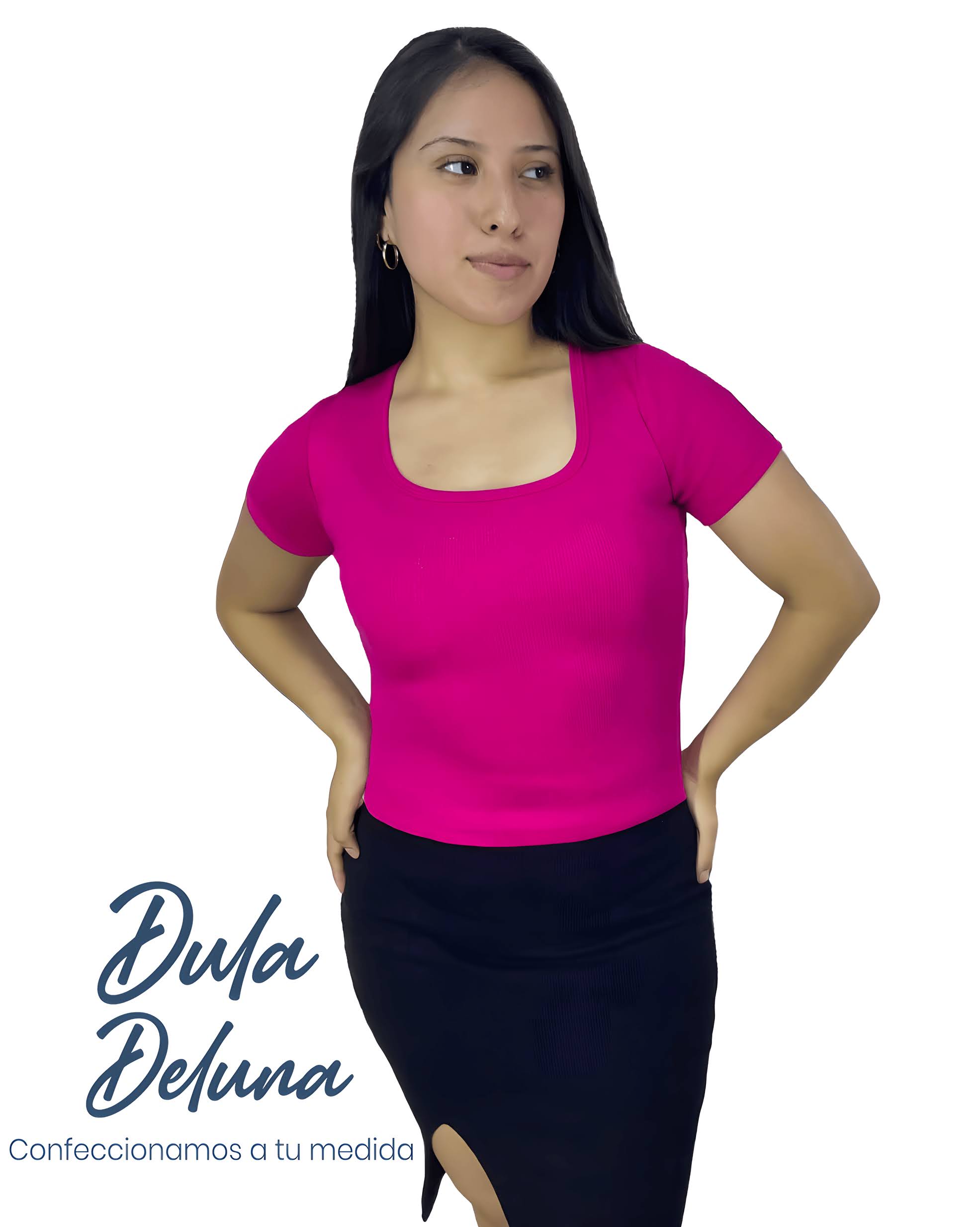 Blusa Polo de Mujer Casual Verano Rib Grueso Stretch Cuadrado