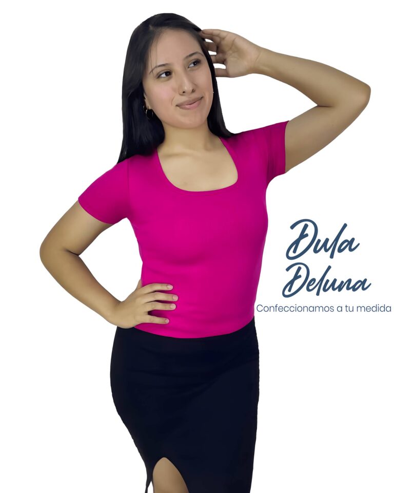 Blusa Polo Mujer Casual Urbano Rib Grueso Stretch Cuadrado