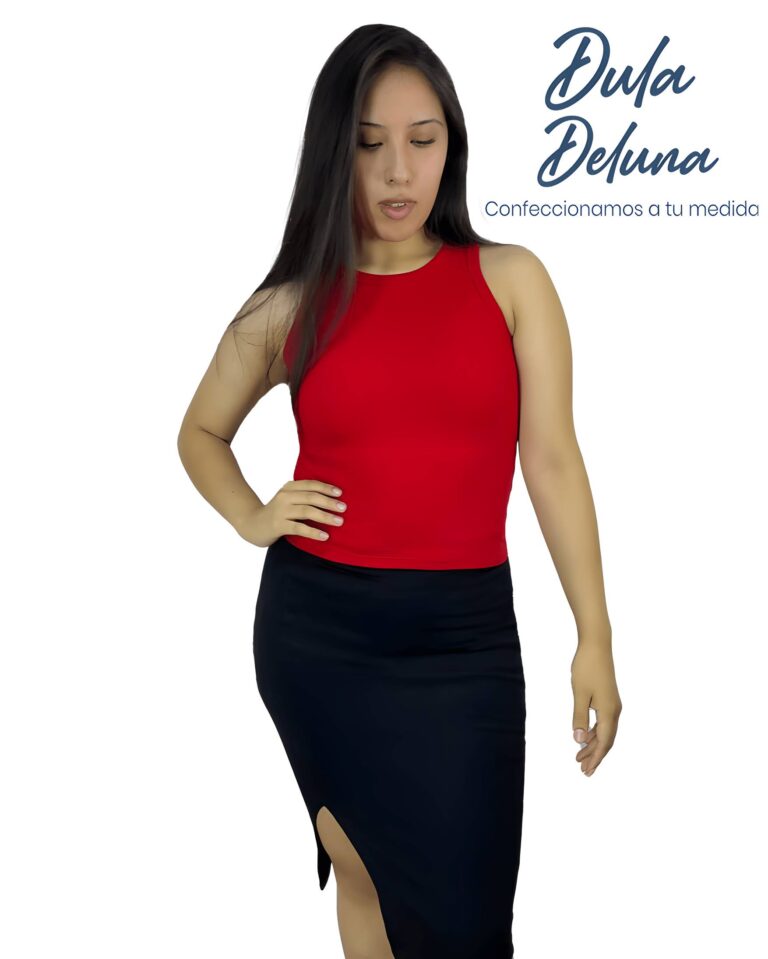 Blusa Polo Mujer Casual Urbano Rib Grueso Stretch Cuello Redondo