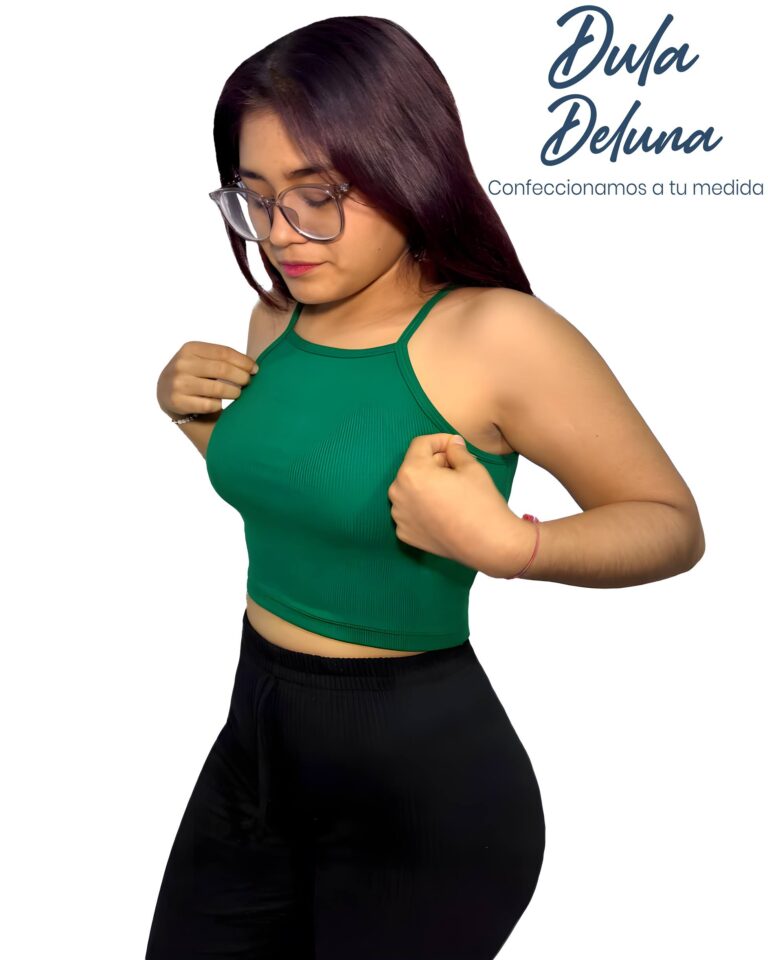 Crop Top Mujer Casual Verano Rib Grueso Stretch Tiras