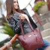 Cartera Tote Bag Clásica en Cuero Vacuno Genuino - Thumbnail Image 1