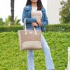 Cartera Tote Bag Lonchera en Cuero Vacuno Genuino - Thumbnail Image 3