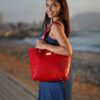 Cartera Tote Bag Clásica en Cuero Vacuno Genuino - Thumbnail Image 2